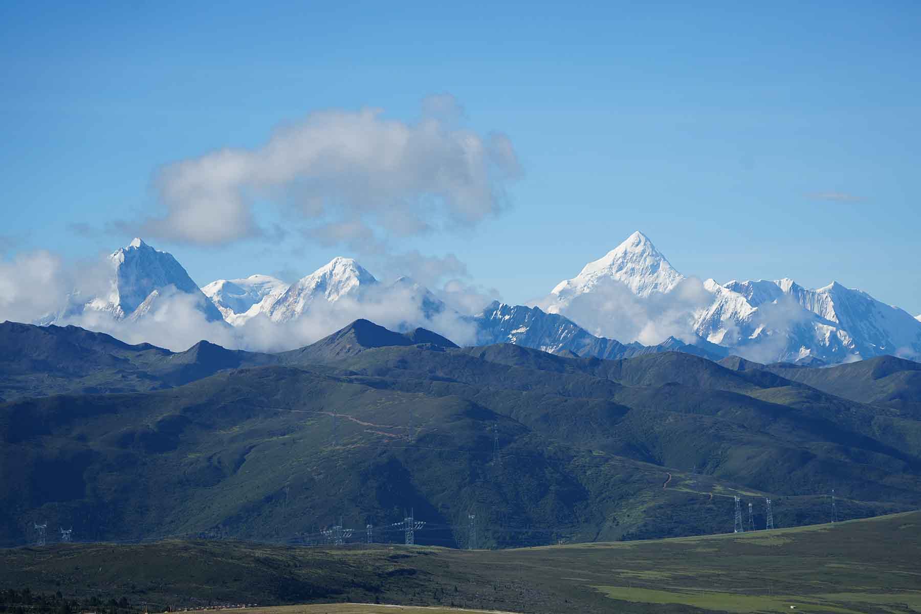 Mt. Gongga from Kangding Airport