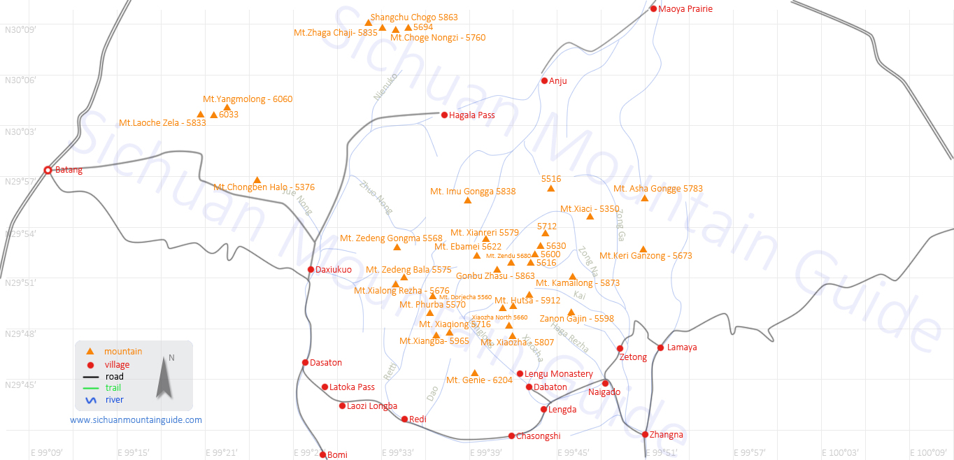 Genyen Massif Mountains Map