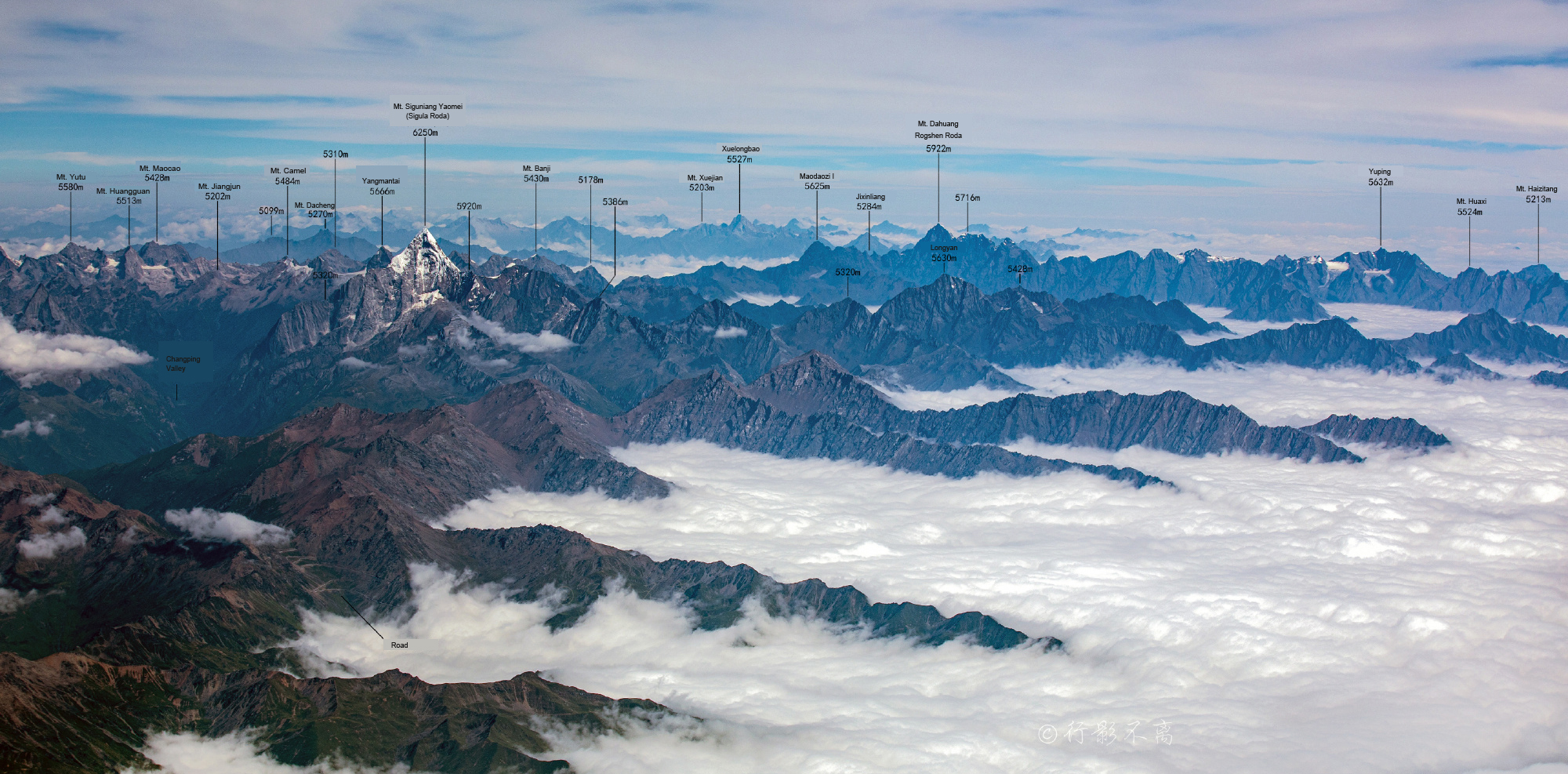 Siguniang Range from Air