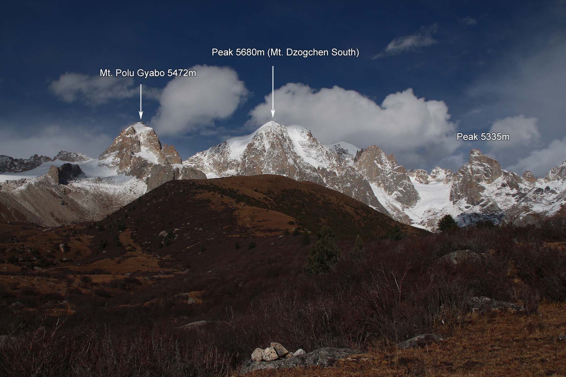 Dzogchen Peaks from Southwest