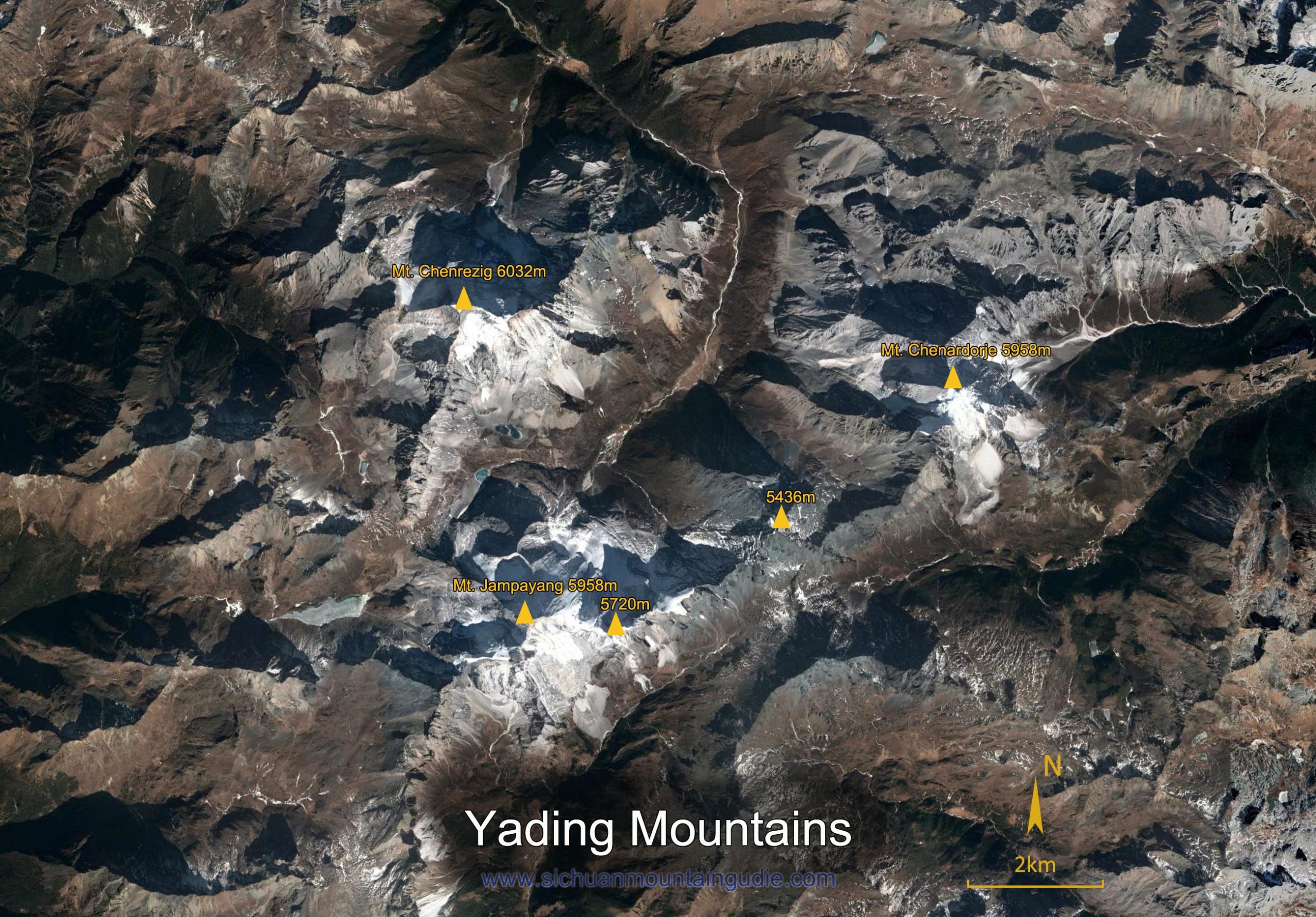 Yading Mountain Map