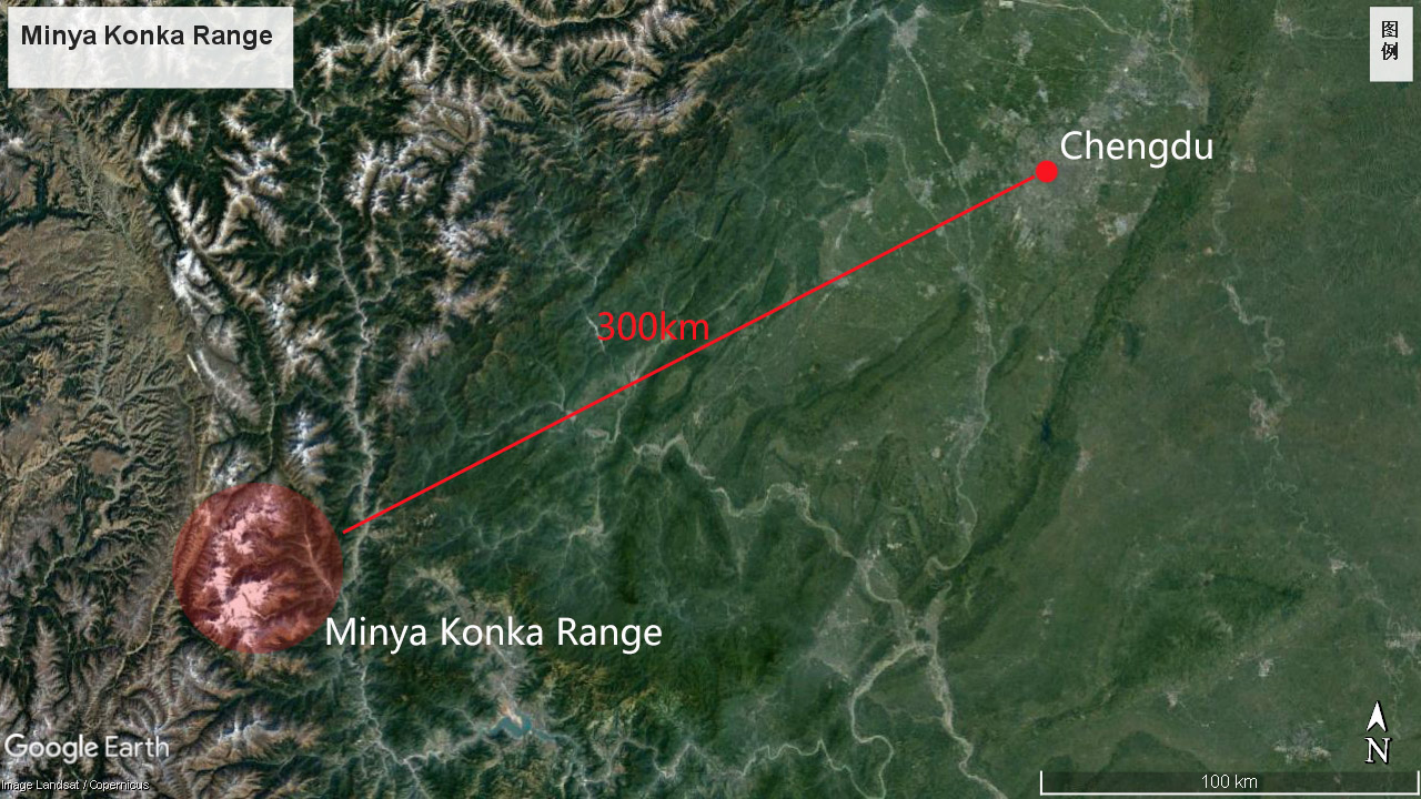 Minya Konka Location Map