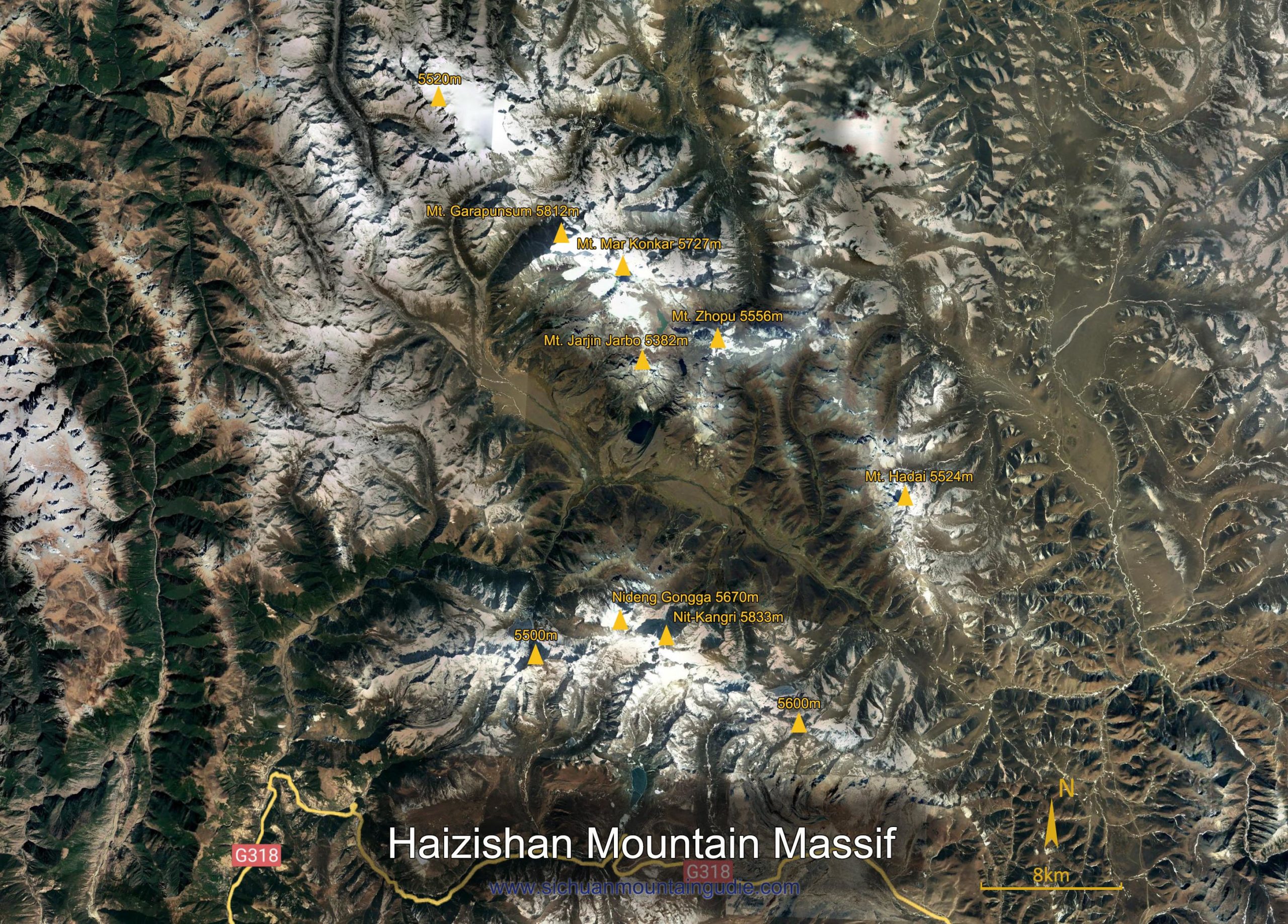 Haizishan Mountains Map