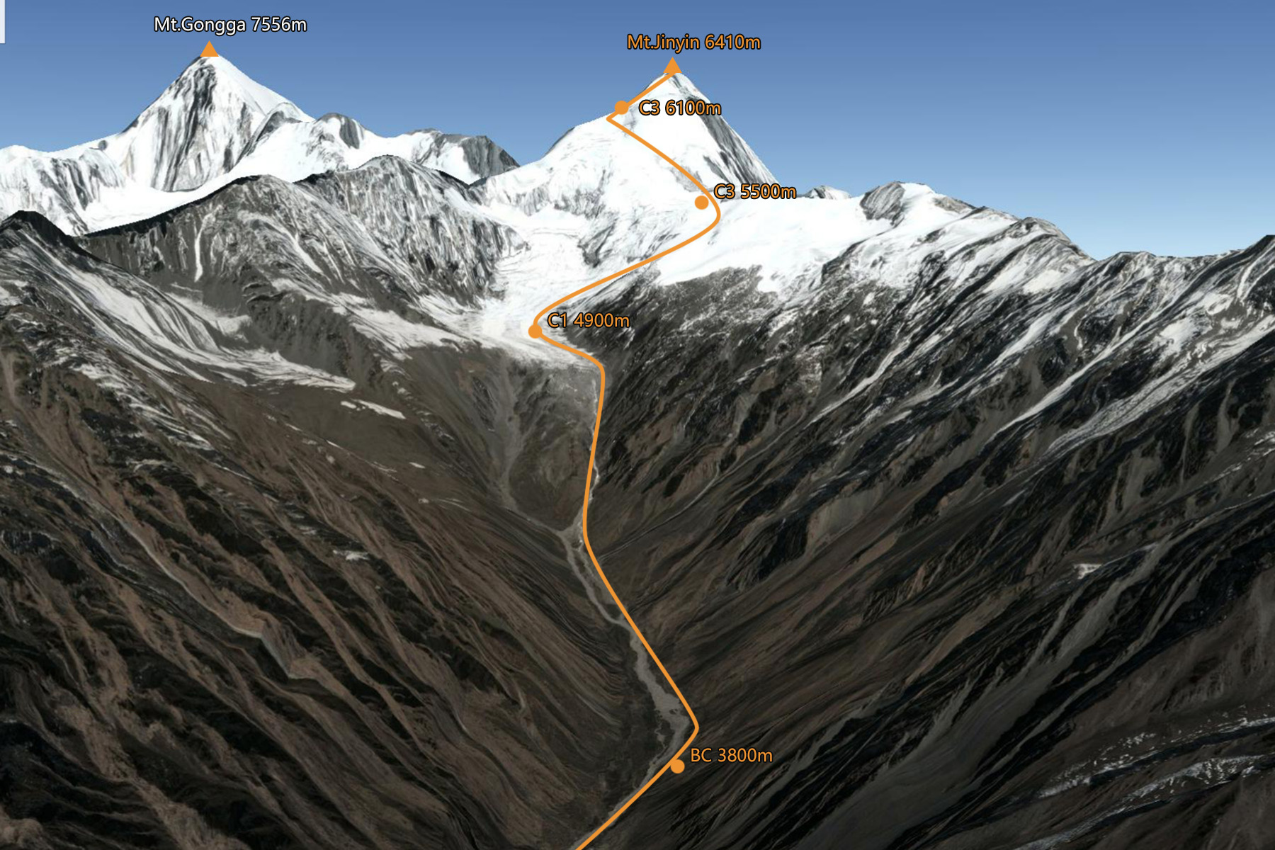 Mt. Jinyin Climbing Map
