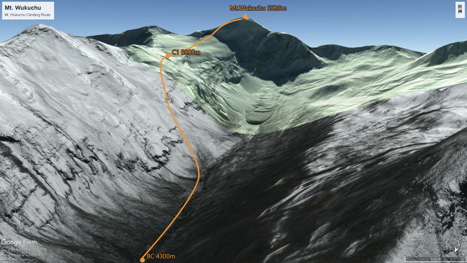 Mt. Wukuchu Climbing Map